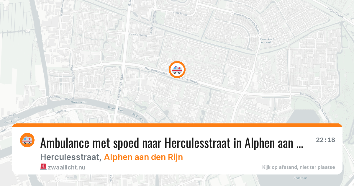 Ambulance met spoed naar Herculesstraat in Alphen aan den Rijn — 18 mei 2026