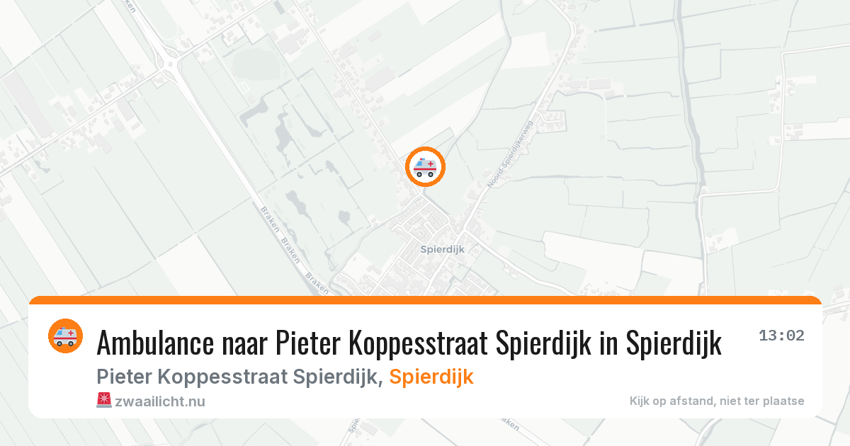 Ambulance naar Pieter Koppesstraat Spierdijk in Spierdijk — 1 jun 2026