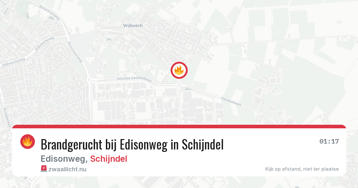 Brandgerucht bij Edisonweg in Schijndel — 29 mei 2026