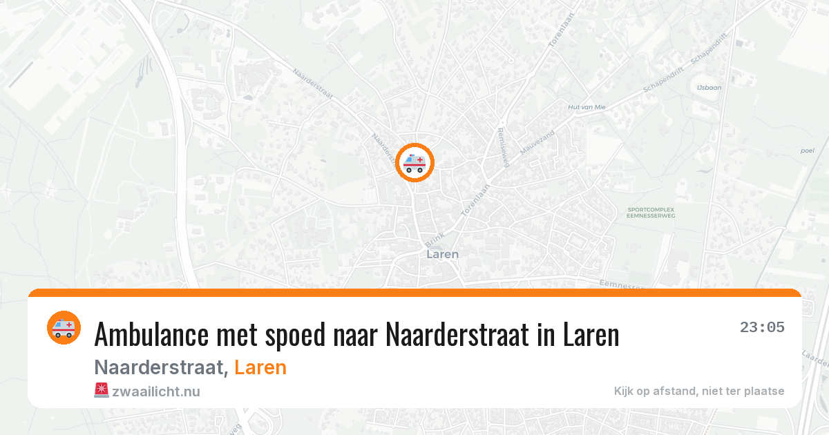 Ambulance met spoed naar Naarderstraat in Laren — 17 jul 2026