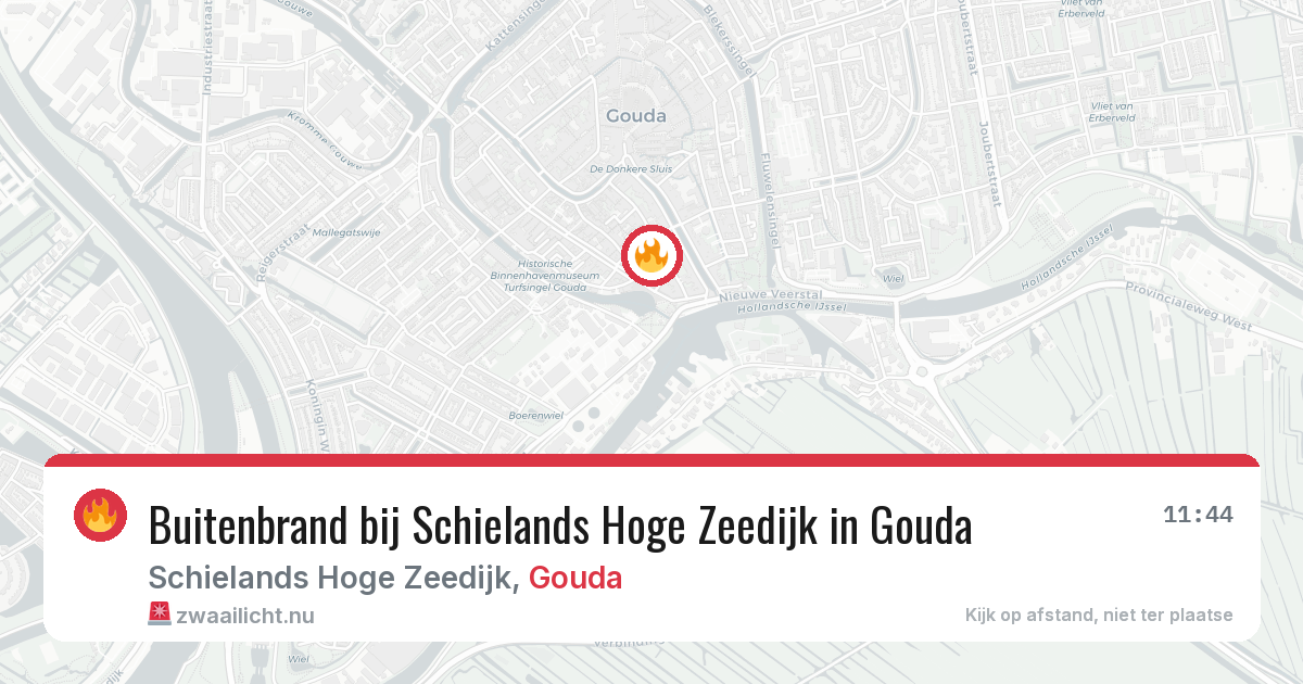Buitenbrand bij Schielands Hoge Zeedijk in Gouda — 23 jul 2026
