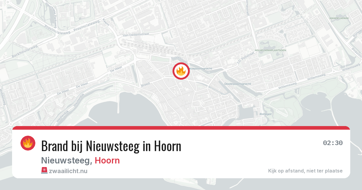 Brand bij Nieuwsteeg in Hoorn — 31 mei 2026