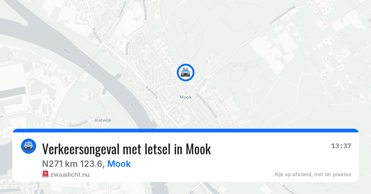 Verkeersongeval met letsel in Mook — 3 apr 2026