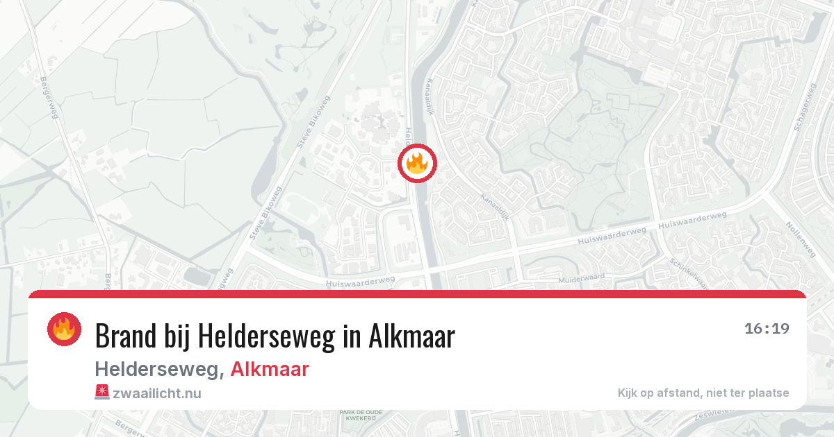 Brand bij Helderseweg in Alkmaar — 20 jul 2026