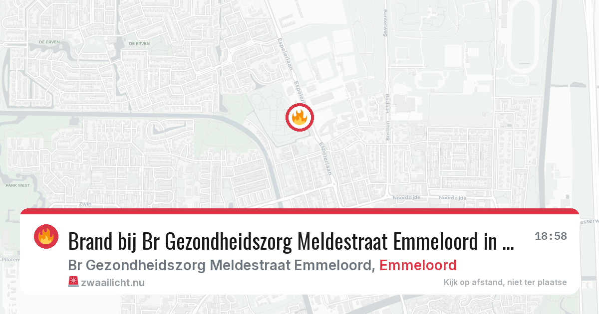 Brand bij Br Gezondheidszorg Meldestraat Emmeloord in Emmeloord — 18 jul 2026
