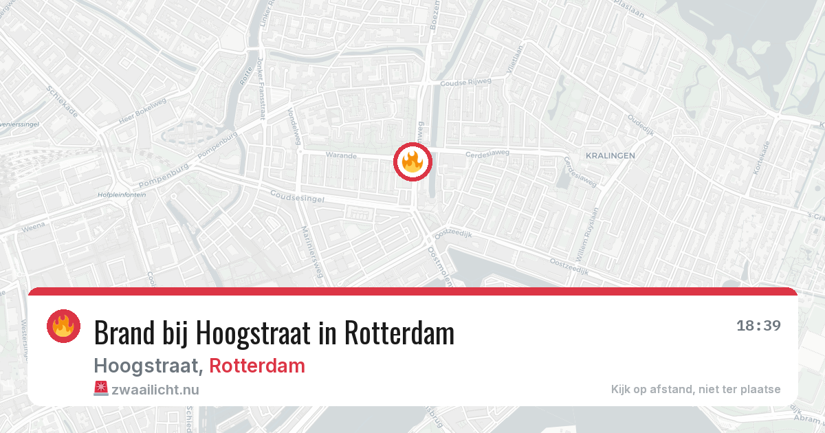 Brand bij Hoogstraat in Rotterdam — 10 jul 2026
