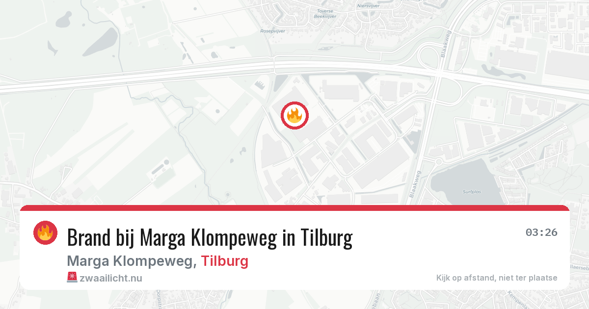 Brand bij Marga Klompeweg in Tilburg — 18 mrt 2026
