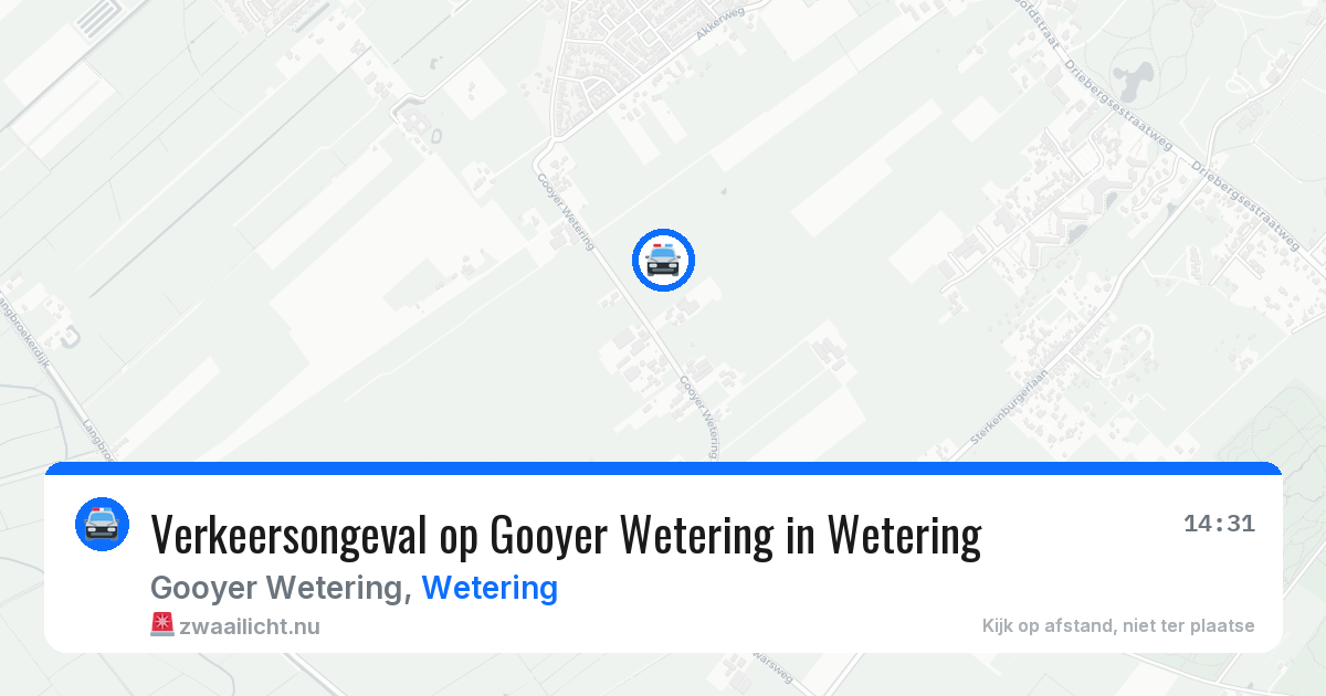 Verkeersongeval op Gooyer Wetering in Wetering — 14 apr 2026