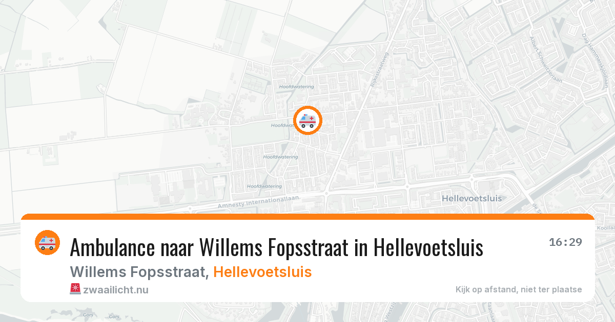 Ambulance naar Willems Fopsstraat in Hellevoetsluis — 25 jul 2026