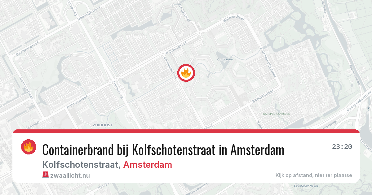 Containerbrand bij Kolfschotenstraat in Amsterdam — 12 jul 2026