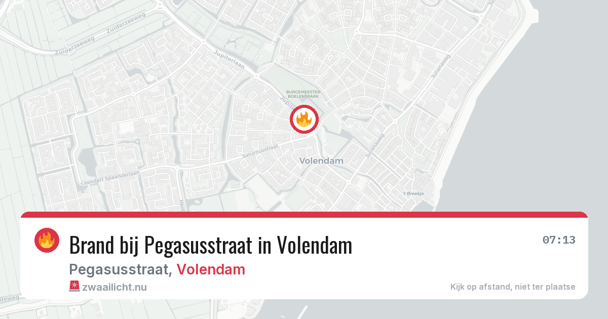 Brand bij Pegasusstraat in Volendam — 20 apr 2026