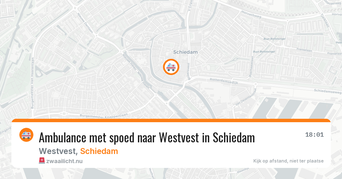 Ambulance met spoed naar Westvest in Schiedam — 22 mei 2026