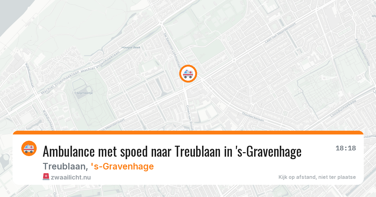 Ambulance met spoed naar Treublaan in 's-Gravenhage — 18 jul 2026