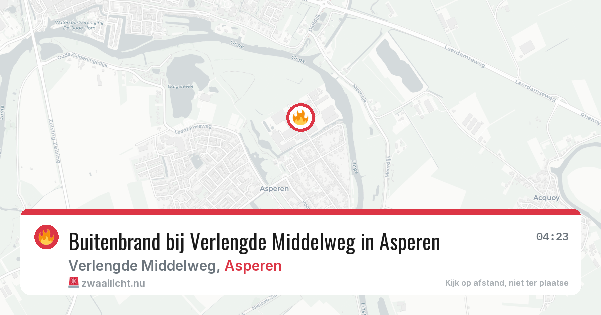 Buitenbrand bij Verlengde Middelweg in Asperen — 8 jul 2026