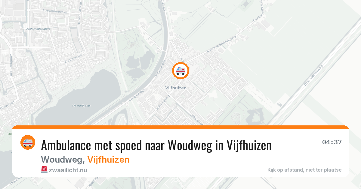 Ambulance met spoed naar Woudweg in Vijfhuizen — 19 mrt 2026
