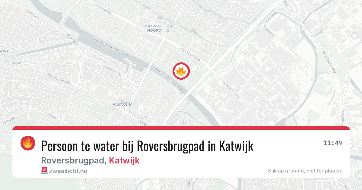 Persoon te water bij Roversbrugpad in Katwijk — 18 mrt 2026