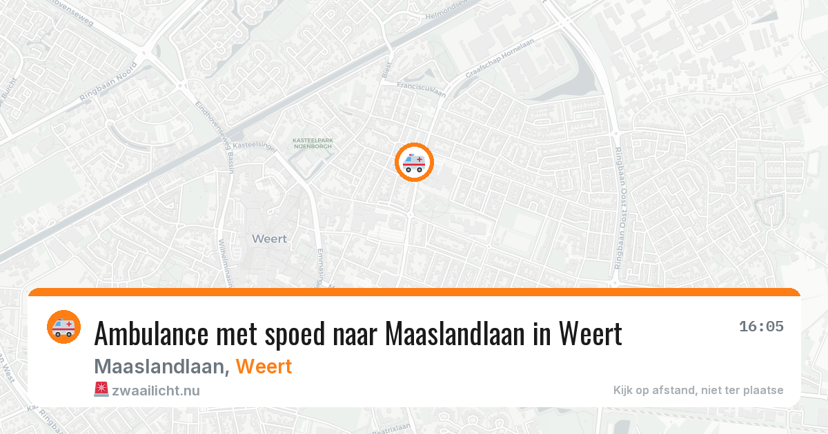 Ambulance met spoed naar Maaslandlaan in Weert — 16 jan 2026