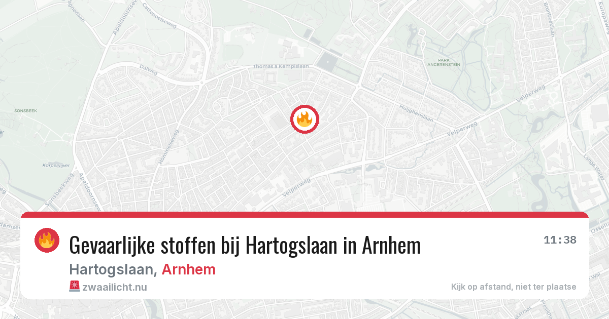 Gevaarlijke stoffen bij Hartogslaan in Arnhem — 27 mrt 2026