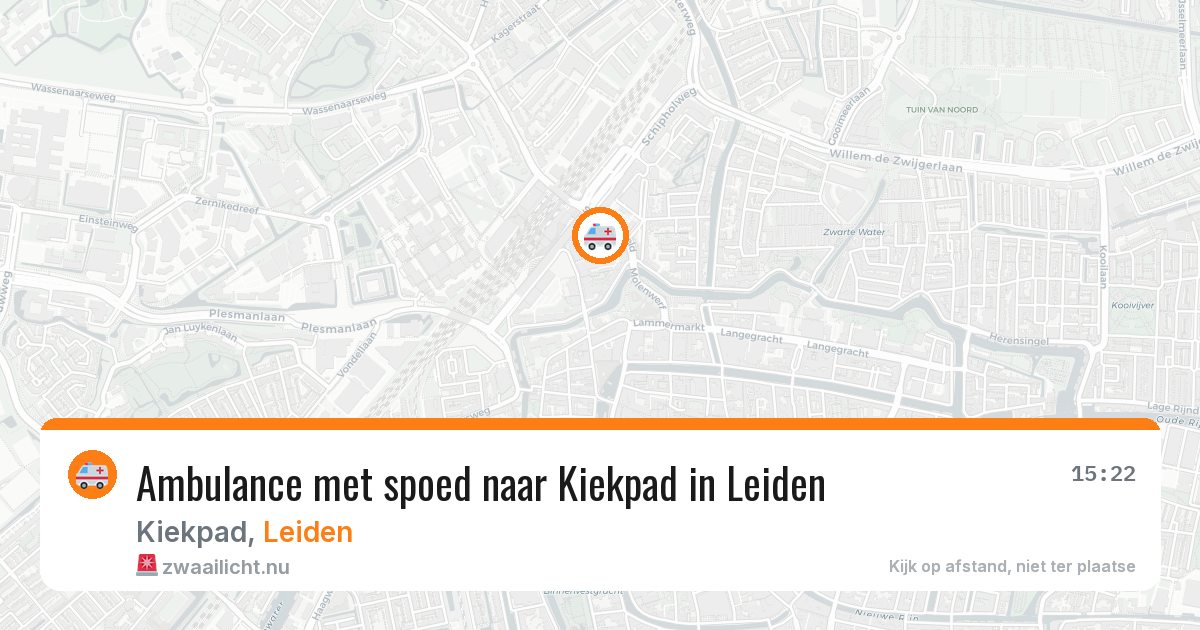 Ambulance met spoed naar Kiekpad in Leiden — 14 jul 2026