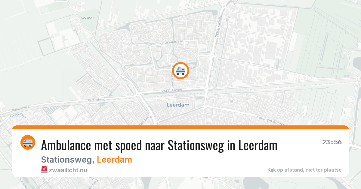 Ambulance met spoed naar Stationsweg in Leerdam — 16 jul 2026