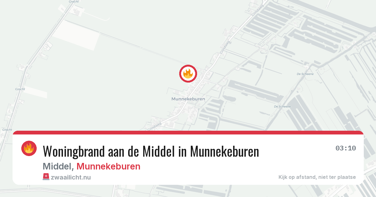 Woningbrand aan de Middel in Munnekeburen — 19 apr 2026