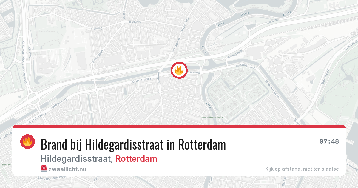 Brand bij Hildegardisstraat in Rotterdam — 19 jul 2026