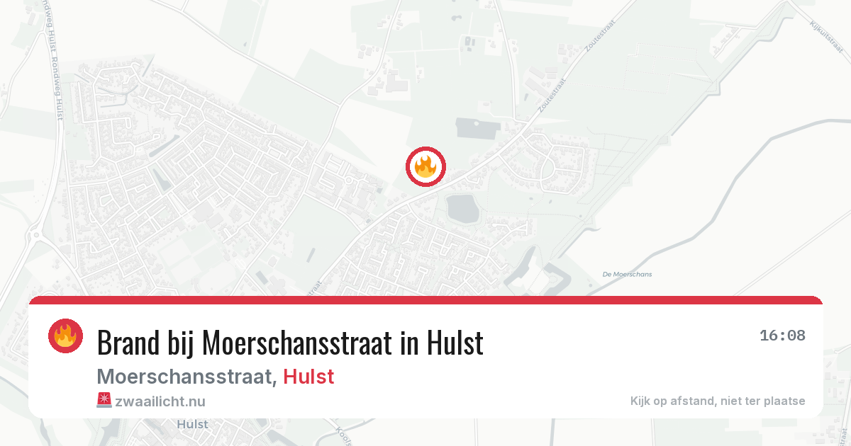 Brand bij Moerschansstraat in Hulst — 18 jul 2026