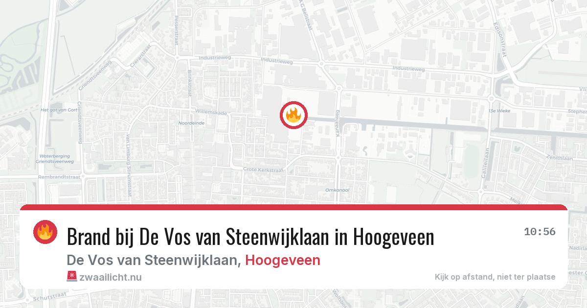 Brand bij De Vos van Steenwijklaan in Hoogeveen — 19 mei 2026