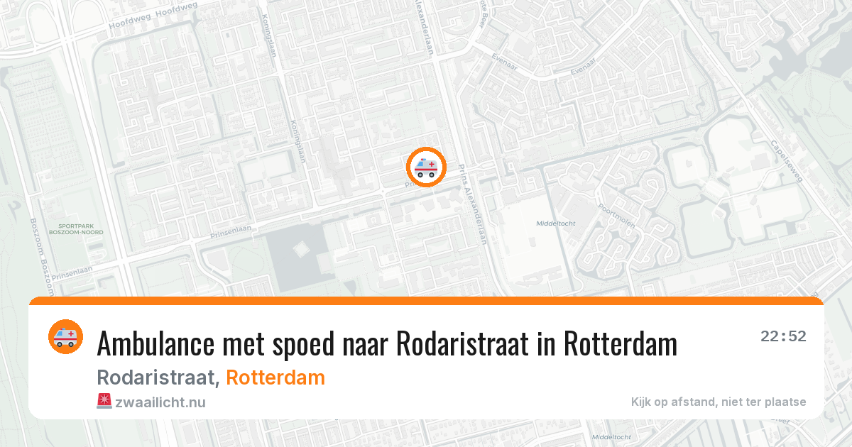 Ambulance met spoed naar Rodaristraat in Rotterdam — 14 mei 2026