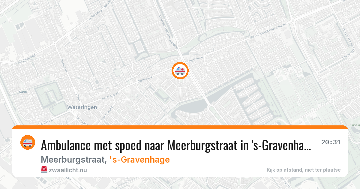 Ambulance met spoed naar Meerburgstraat in 's-Gravenhage — 13 jul 2026