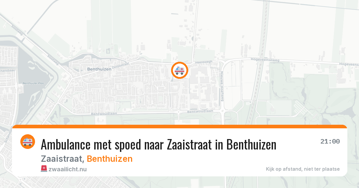 Ambulance met spoed naar Zaaistraat in Benthuizen — 15 jul 2026