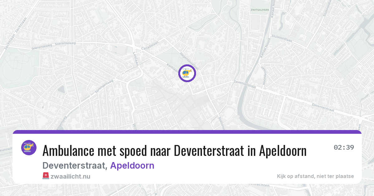 Ambulance met spoed naar Deventerstraat in Apeldoorn — 10 jul 2026