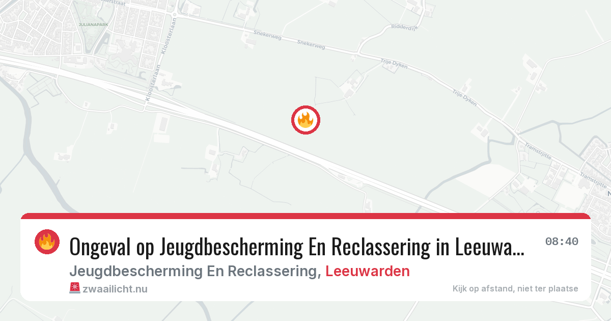 Ongeval op Jeugdbescherming En Reclassering in Leeuwarden — 17 jul 2026