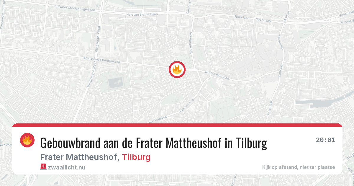 Gebouwbrand aan de Frater Mattheushof in Tilburg — 28 mei 2026