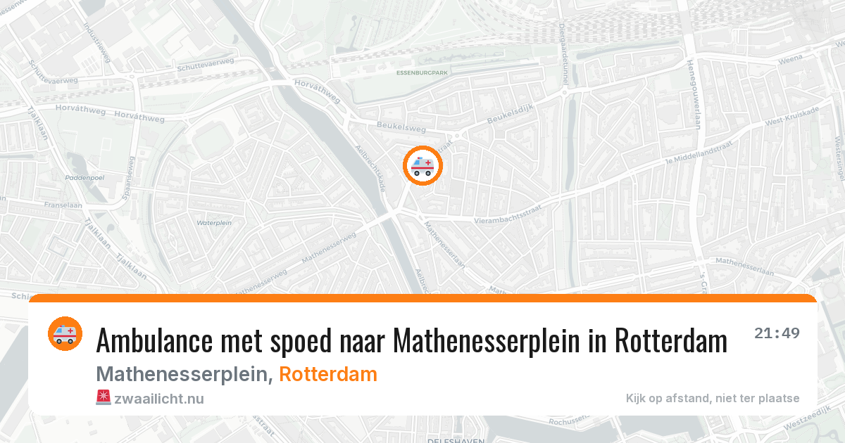 Ambulance met spoed naar Mathenesserplein in Rotterdam — 20 jul 2026
