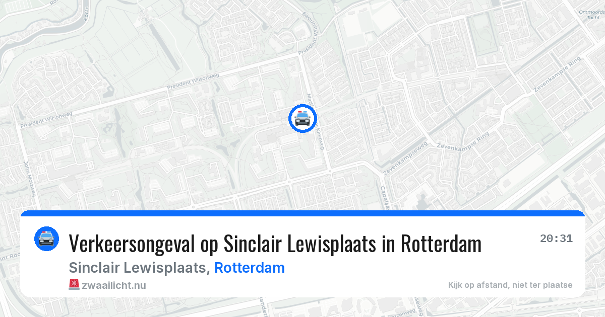 Verkeersongeval op Sinclair Lewisplaats in Rotterdam — 17 jul 2026