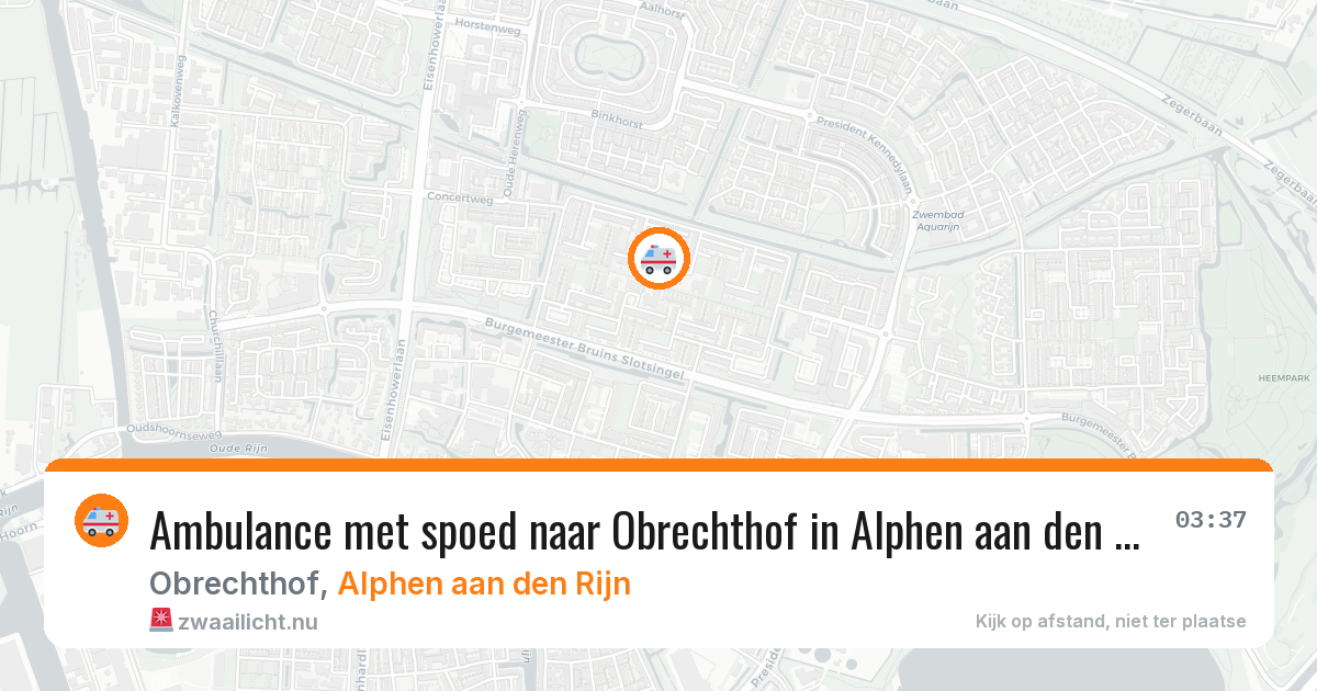 Ambulance met spoed naar Obrechthof in Alphen aan den Rijn — 21 jul 2026