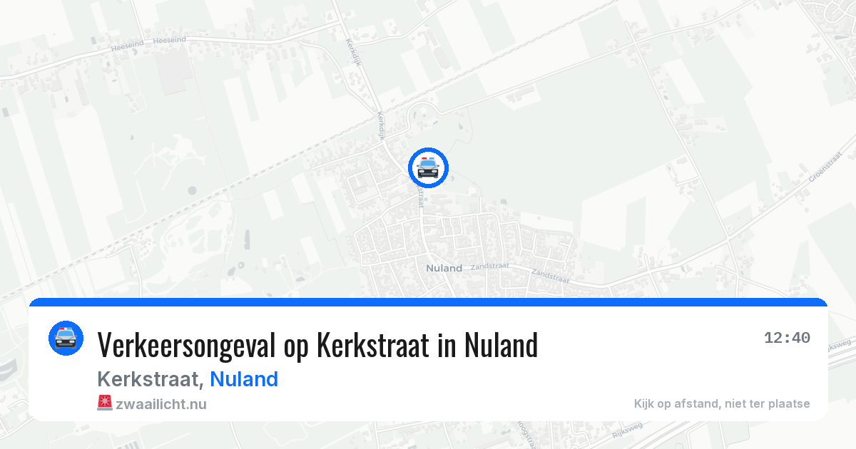 Verkeersongeval op Kerkstraat in Nuland — 25 mrt 2026