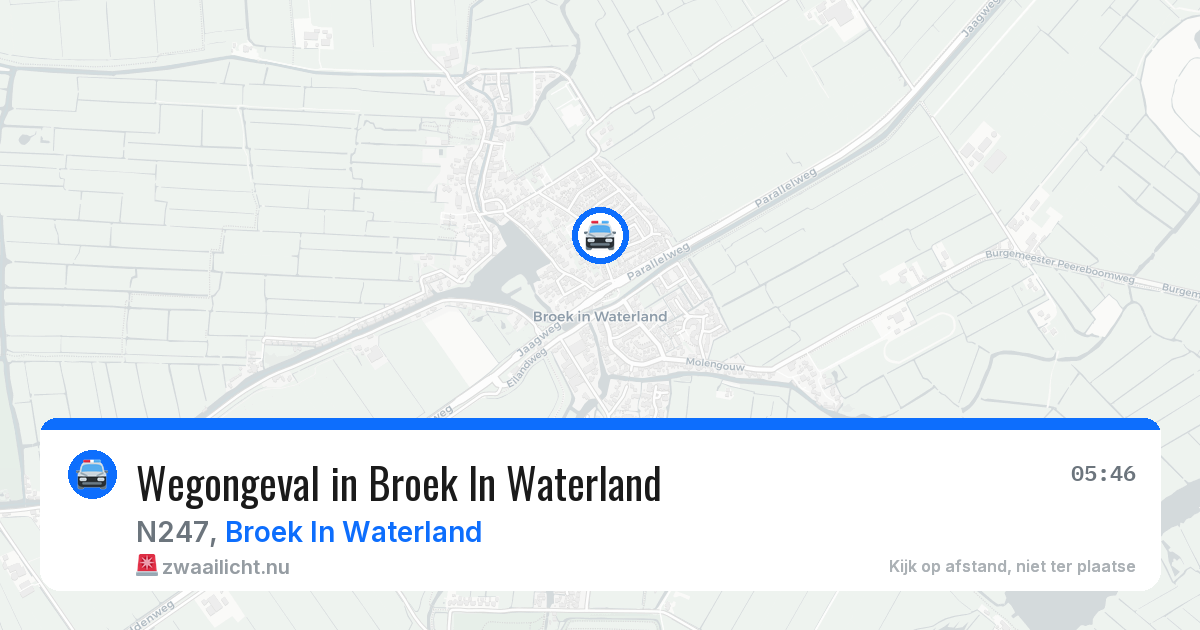Wegongeval in Broek In Waterland — 15 mrt 2026