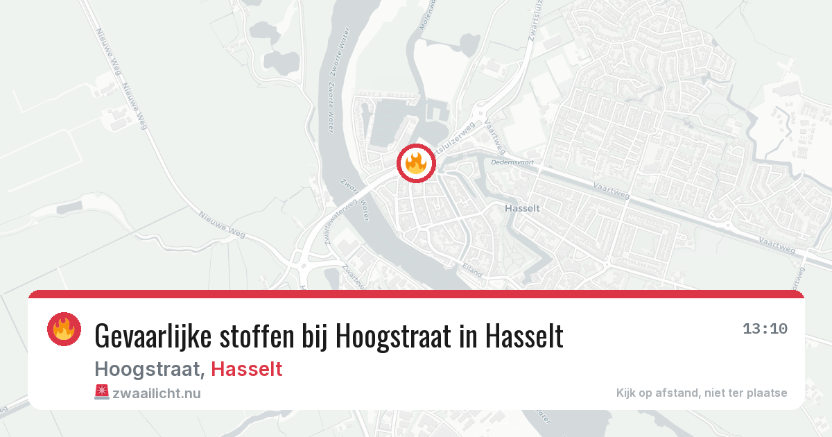 Gevaarlijke stoffen bij Hoogstraat in Hasselt — 18 mrt 2026