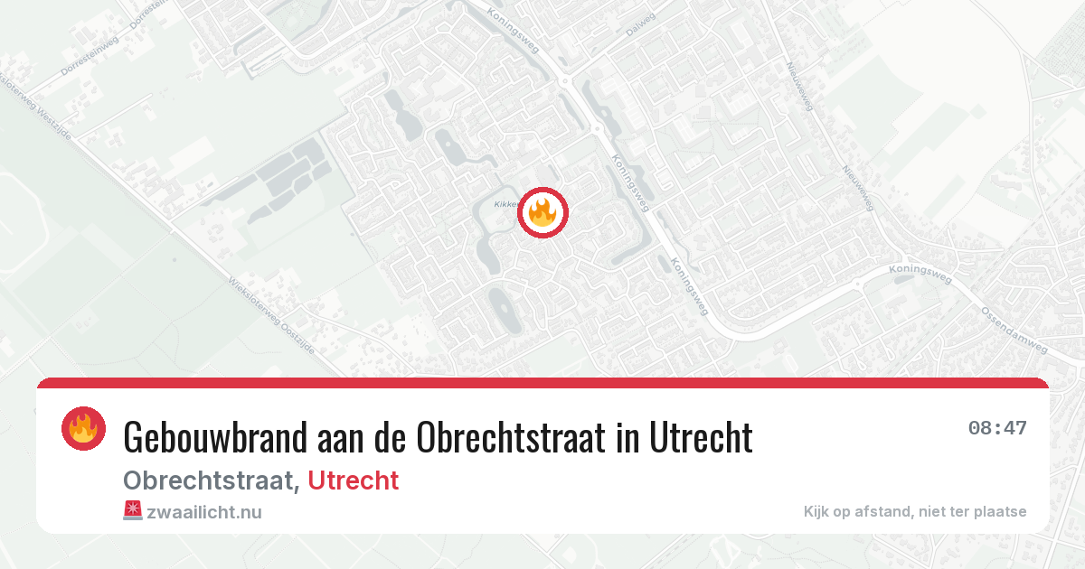 Gebouwbrand aan de Obrechtstraat in Utrecht — 26 mrt 2026
