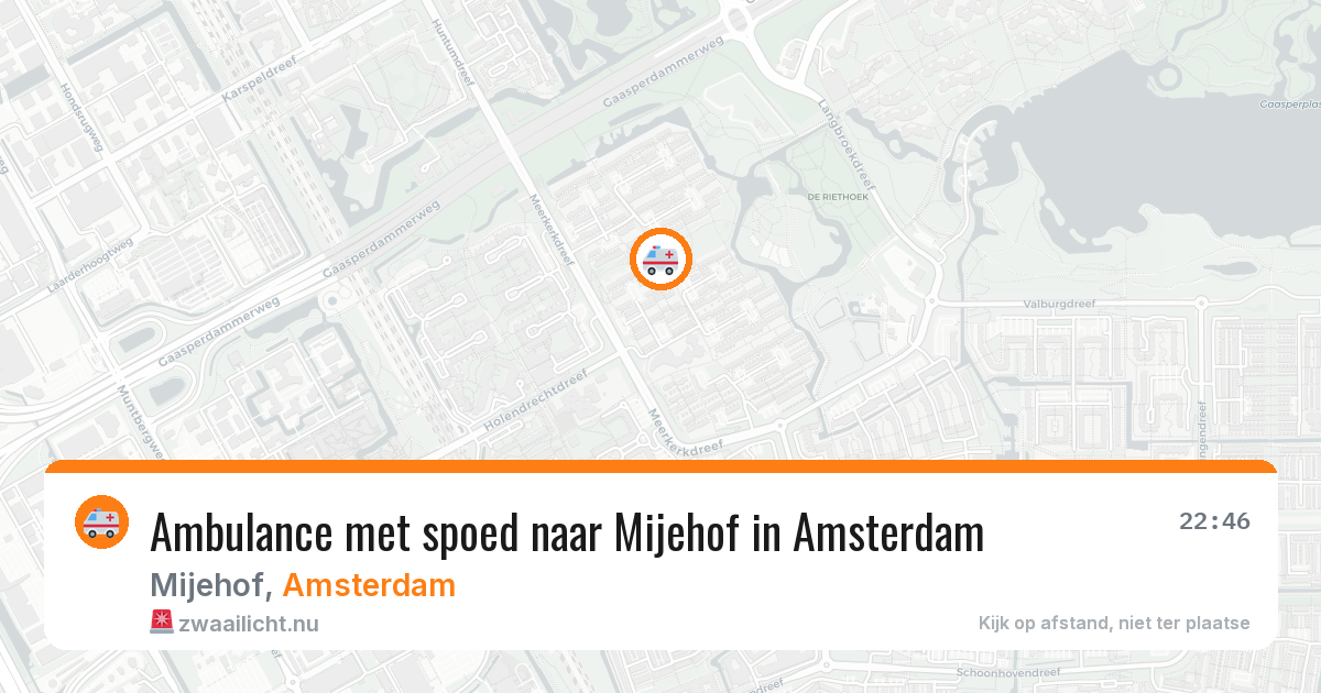 Ambulance met spoed naar Mijehof in Amsterdam — 15 jul 2026