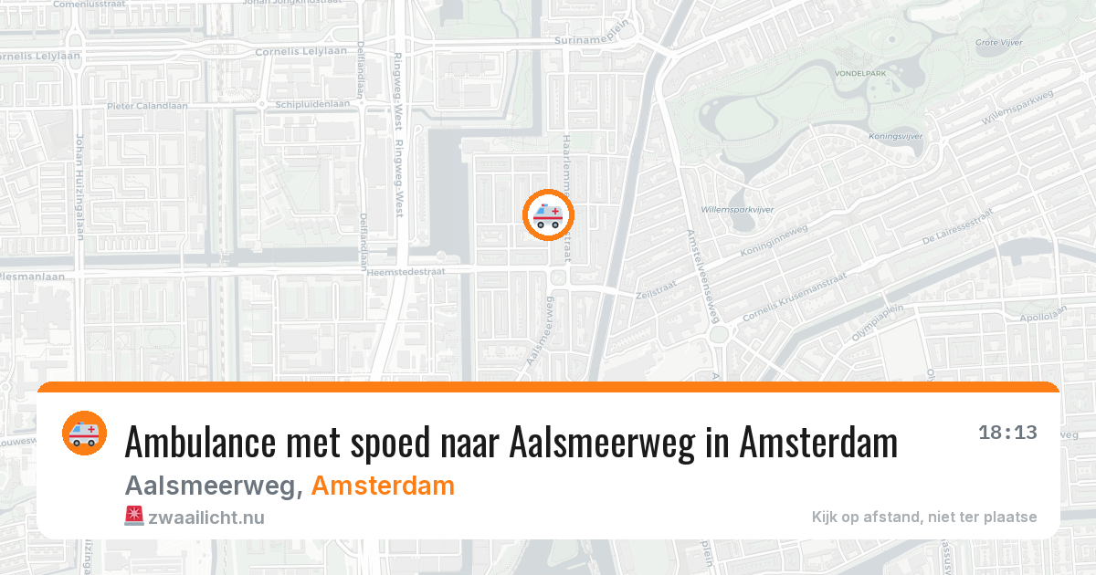 Ambulance met spoed naar Aalsmeerweg in Amsterdam — 13 jul 2026