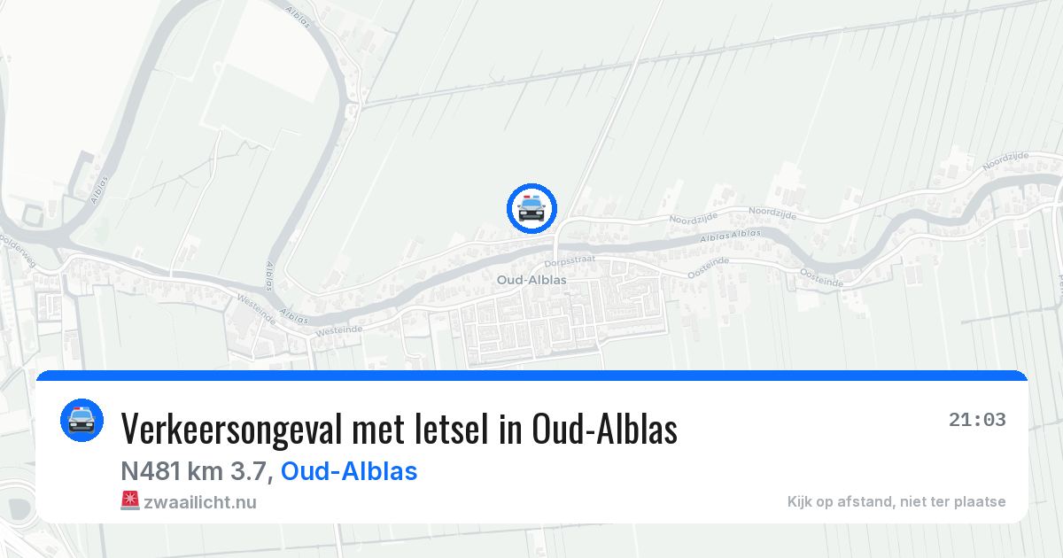 Verkeersongeval met letsel in Oud-Alblas — 28 apr 2026