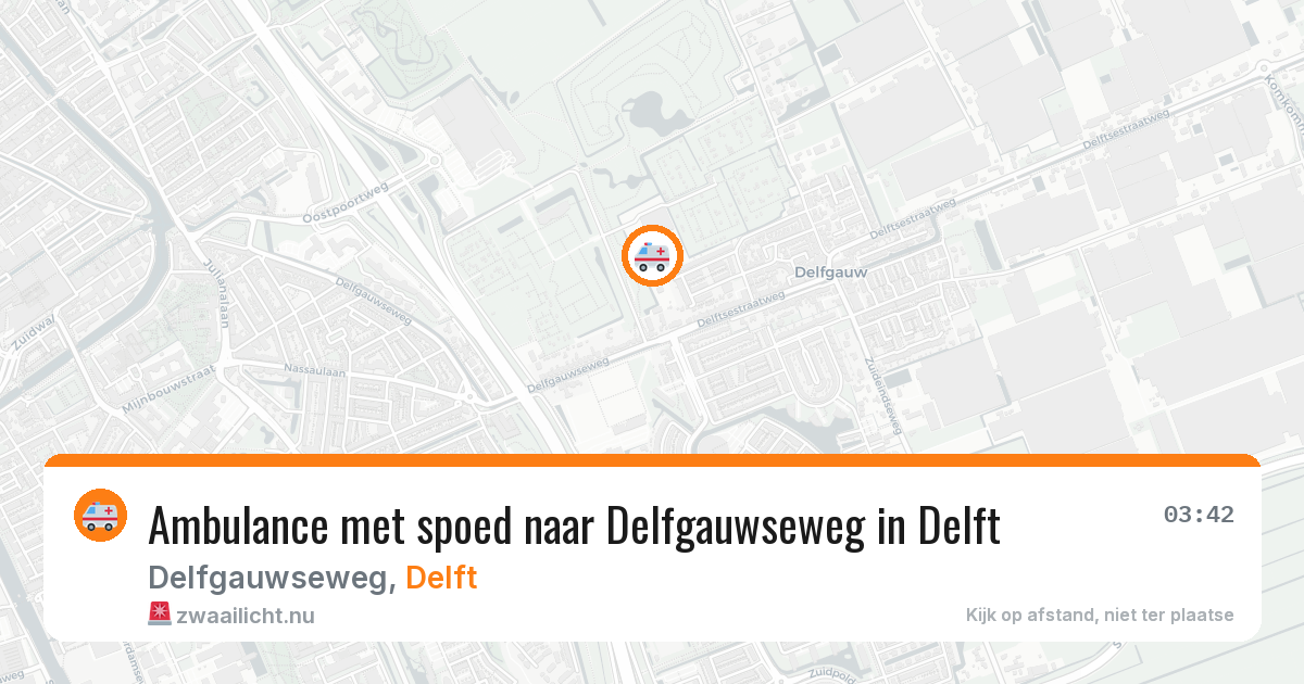 Ambulance met spoed naar Delfgauwseweg in Delft — 10 apr 2026