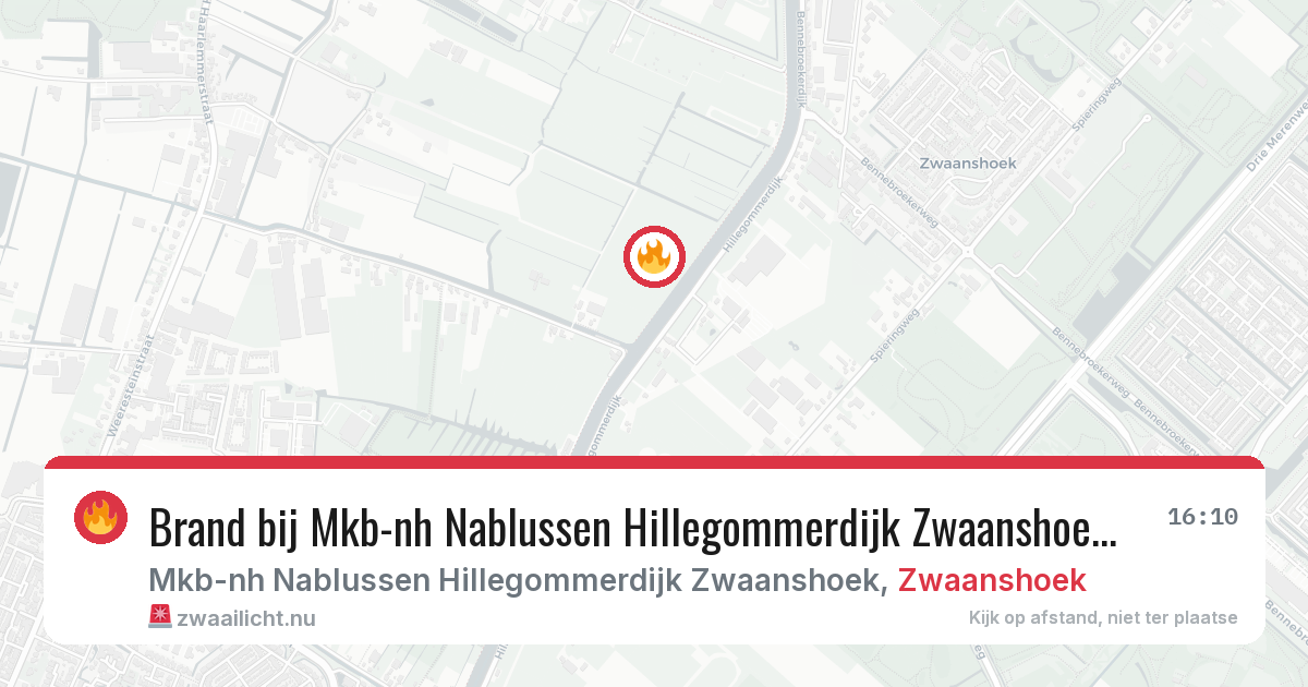 Brand bij Mkb-nh Nablussen Hillegommerdijk Zwaanshoek in Zwaanshoek — 9 jun 2026