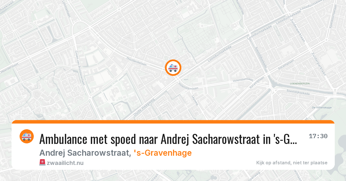 Ambulance met spoed naar Andrej Sacharowstraat in 's-Gravenhage — 15 mei 2026
