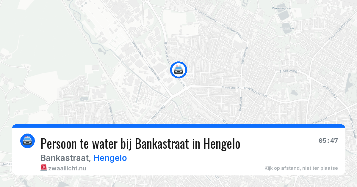 Persoon te water bij Bankastraat in Hengelo — 24 jul 2026