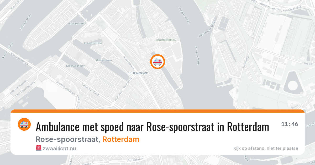 Ambulance met spoed naar Rose-spoorstraat in Rotterdam — 23 jul 2026