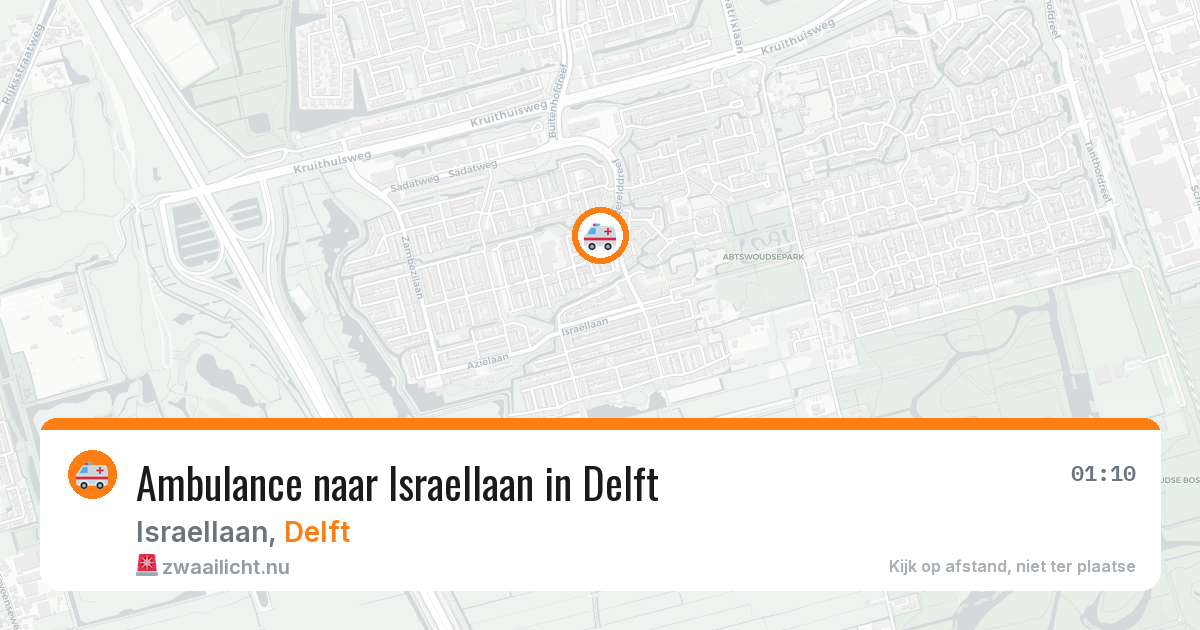 Ambulance naar Israellaan in Delft — 6 jun 2026